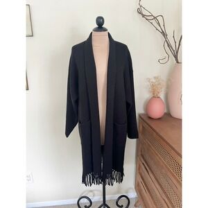 Vintage Side Effects 90s Black Fringe Cardigan
